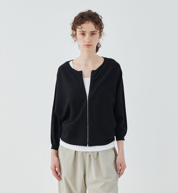 GALERIE VIE「ストレッチコットン ジップアップカーディガン」|カーディガン|