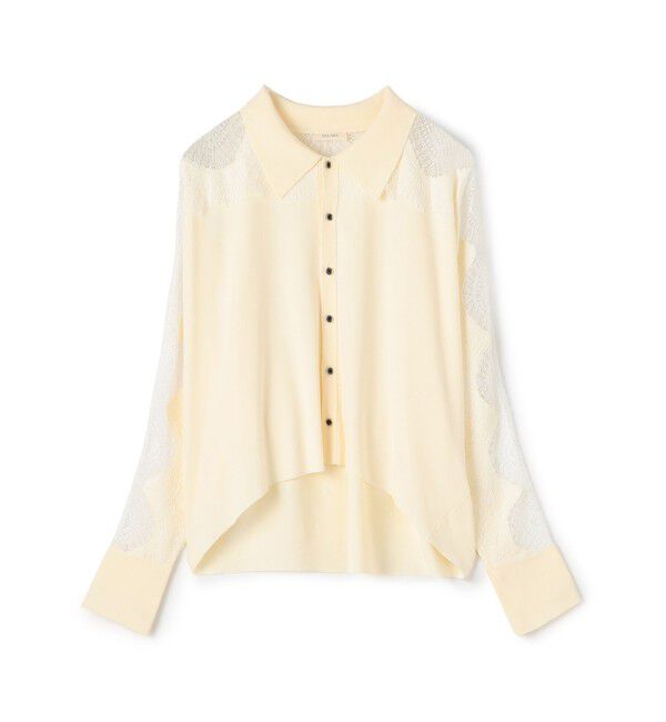 DES PRES「レースコンビニット シャツトップス」|ニット・セーター|11 ホワイト