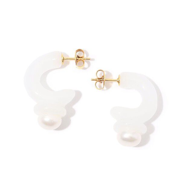 TOMORROWLAND GOODS「LEVENS JEWELS MINI PEARL HOOPS ピアス」|ピアス|12 ホワイト系