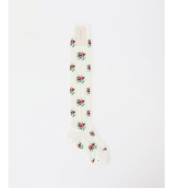  「Babaco ROSE KNEE HIGH SOCKS BA02-BN67HS：靴下」|ソックス|ホワイト