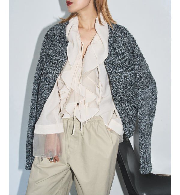  「MIOSMOKEY RUFFLE BLOUSE MIO-252ST002：ブラウス」|シャツ・ブラウス|