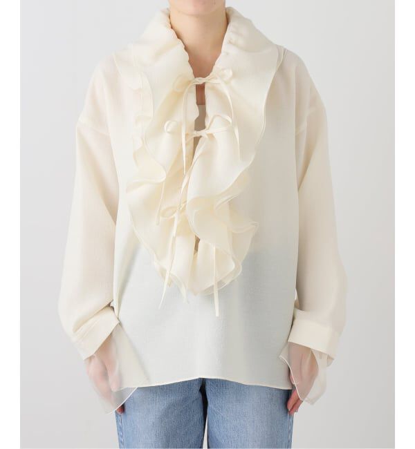  「MIOSMOKEY RUFFLE BLOUSE MIO-252ST002：ブラウス」|シャツ・ブラウス|