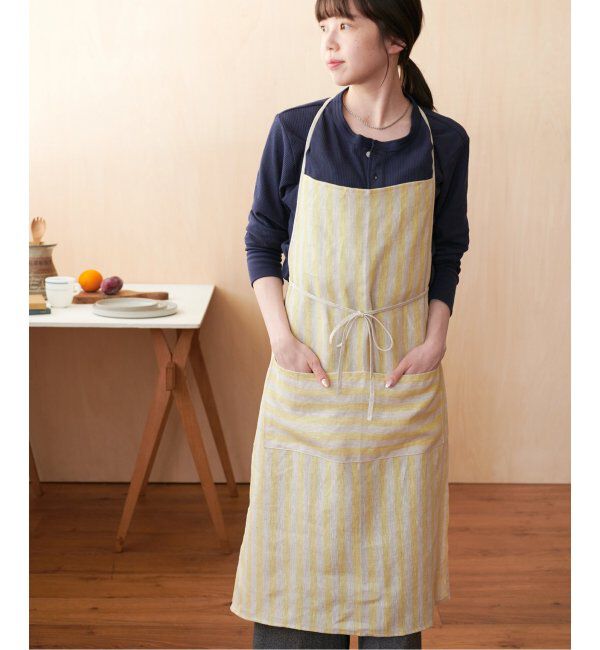 journal standard Furniture「24F1 APRON STRIPE　エプロン」|食器・キッチングッズ|イエロー