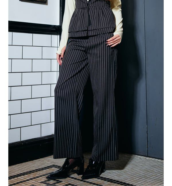 JOINT WORKS「ANNA SUI NYC / アナスイエヌワイシー ピンストパーティーパンツ」|スラックス|ブラック