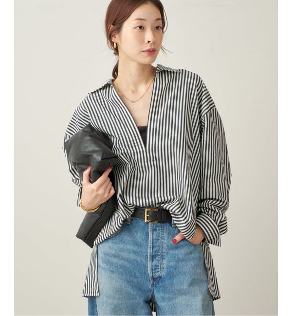 Plage「Skipper Long シャツ」|シャツ・ブラウス|ネイビー