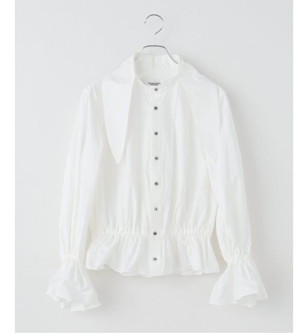 Plage「JANE SMITH / ジェーンスミス WASHED COTTON BROAD BOW TIE ブラウス」|シャツ・ブラウス|ホワイト