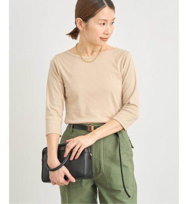 IENA「ATON/エイトン 別注 SUVIN FRAISE ボートネック Tシャツ」|Tシャツ・カットソー|