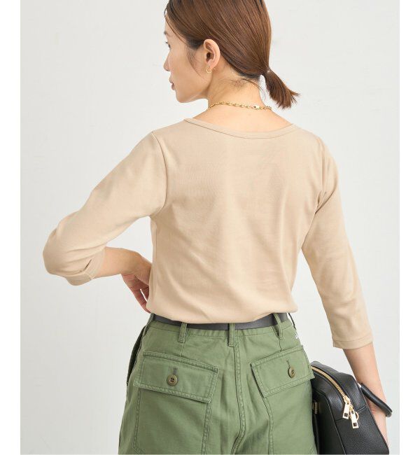 IENA「ATON/エイトン 別注 SUVIN FRAISE ボートネック Tシャツ」|Tシャツ・カットソー|