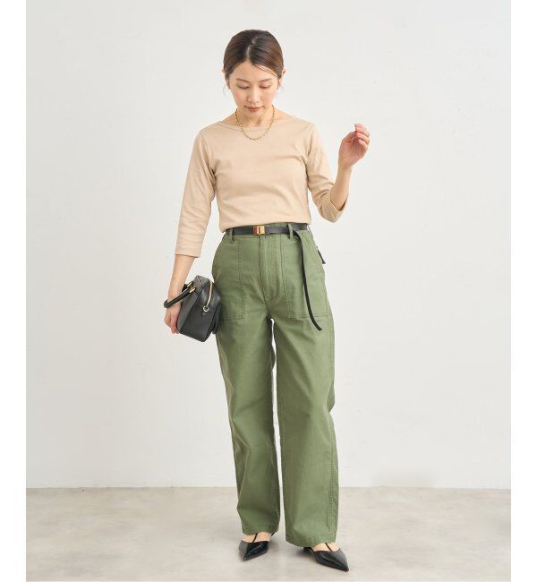 IENA「ATON/エイトン 別注 SUVIN FRAISE ボートネック Tシャツ」|Tシャツ・カットソー|