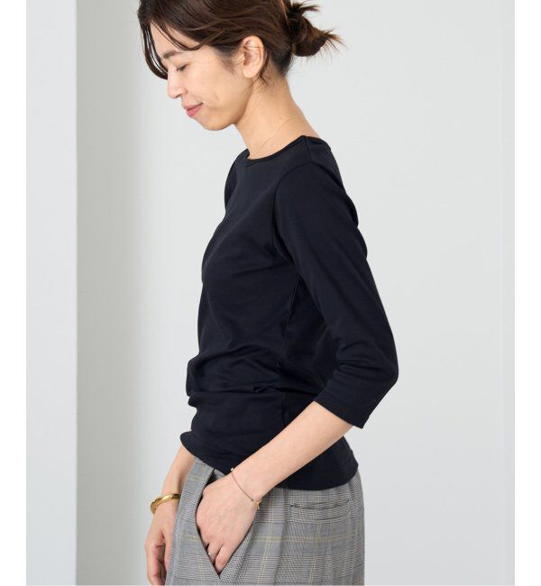 IENA「ATON/エイトン 別注 SUVIN FRAISE ボートネック Tシャツ」|Tシャツ・カットソー|