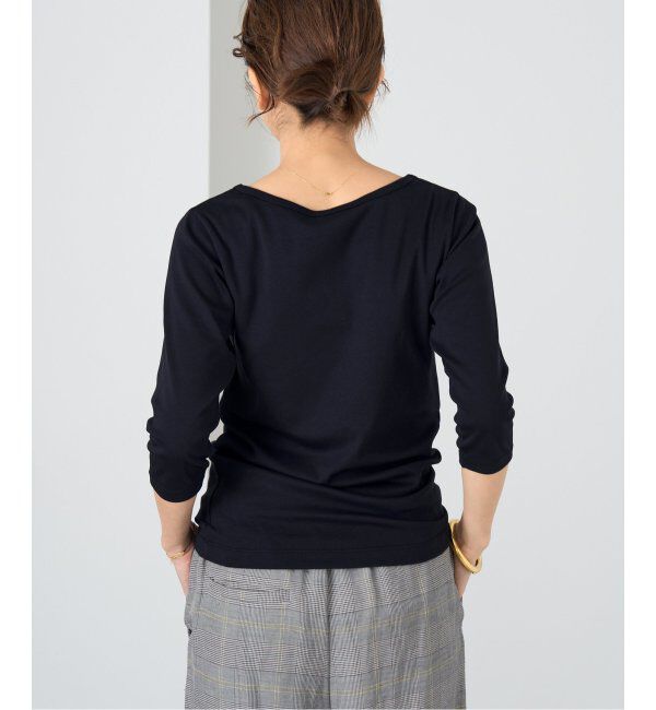 IENA「ATON/エイトン 別注 SUVIN FRAISE ボートネック Tシャツ」|Tシャツ・カットソー|