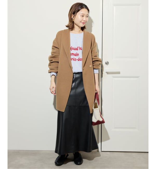 SLOBE IENA「フェイクレザーフレアスカート」|スカート|