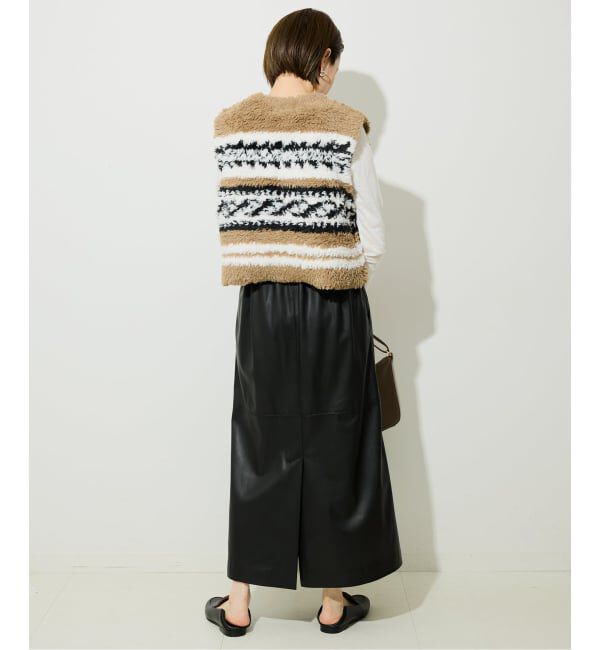 SLOBE IENA「フェイクレザーフレアスカート」|スカート|