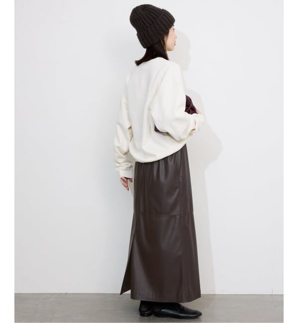 SLOBE IENA「フェイクレザーフレアスカート」|スカート|