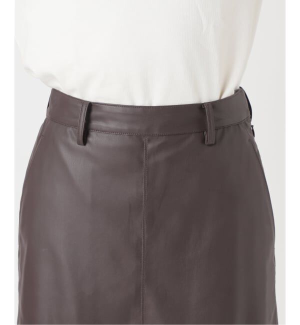 SLOBE IENA「フェイクレザーフレアスカート」|スカート|