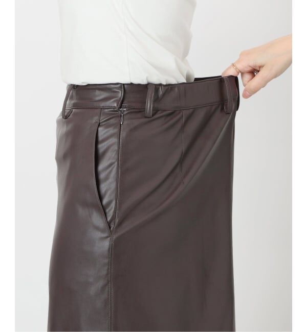 SLOBE IENA「フェイクレザーフレアスカート」|スカート|