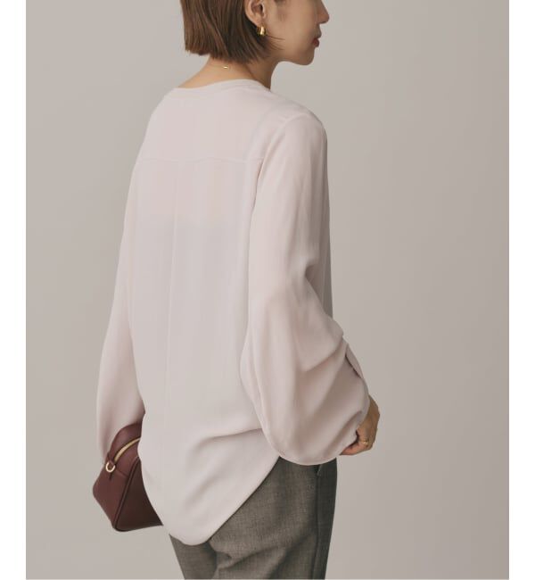 IENA「ジョーゼットリブネックブラウス」|シャツ・ブラウス|