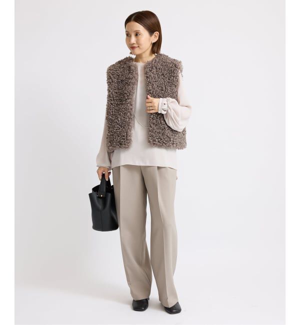 IENA「ジョーゼットリブネックブラウス」|シャツ・ブラウス|