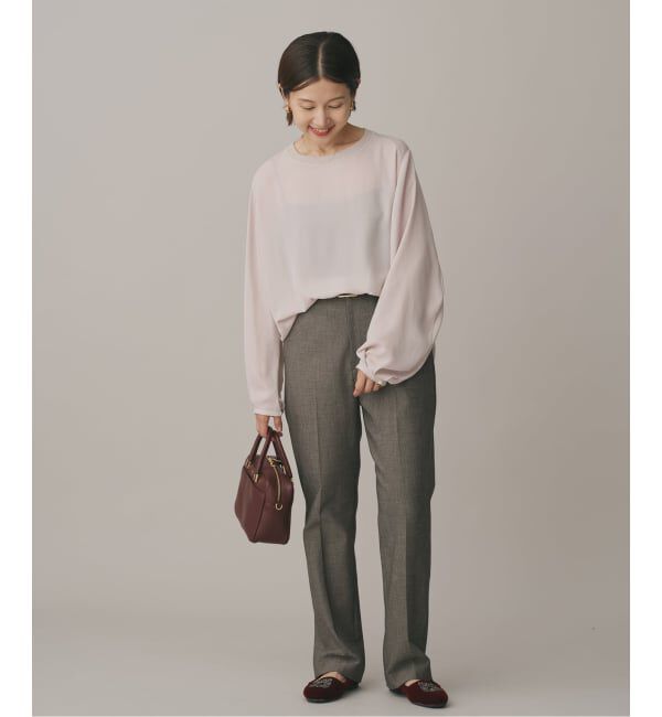 IENA「ジョーゼットリブネックブラウス」|シャツ・ブラウス|