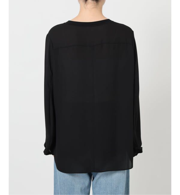 IENA「ジョーゼットリブネックブラウス」|シャツ・ブラウス|