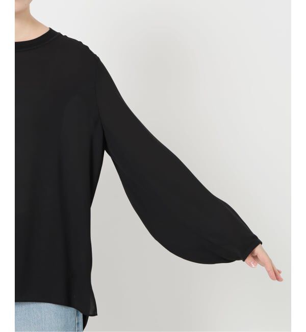 IENA「ジョーゼットリブネックブラウス」|シャツ・ブラウス|