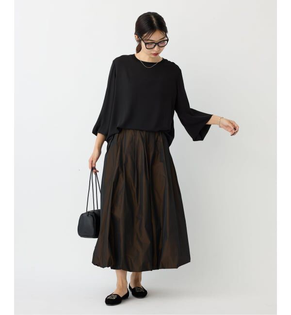 IENA「ジョーゼットリブネックブラウス」|シャツ・ブラウス|