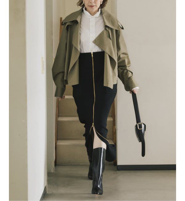 VERMEIL par iena「Room no.8 BLACK ルームエイト ブラック Garter Rib Zipup スカート」|スカート|