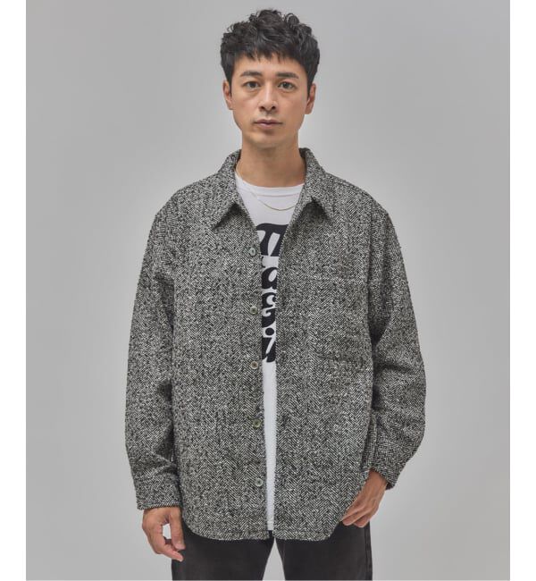 EDIFICE「Frank ツイード シャツ ブルゾン」|シャツ・ブラウス|
