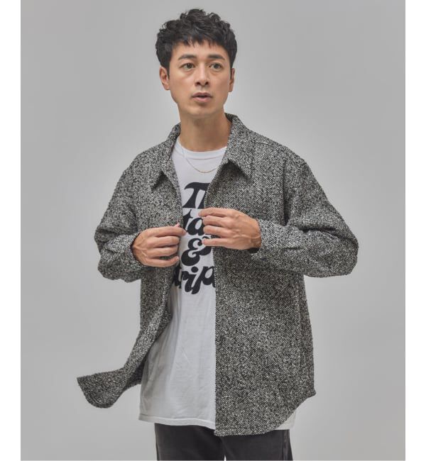 EDIFICE「Frank ツイード シャツ ブルゾン」|シャツ・ブラウス|