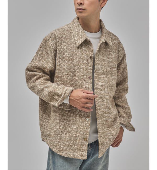 EDIFICE「Frank ツイード シャツ ブルゾン」|シャツ・ブラウス|ベージュ
