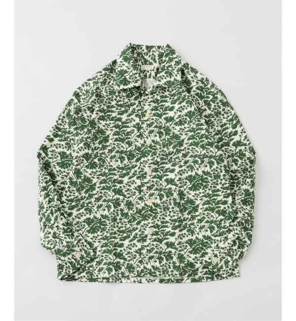 EDIFICE「fursac (フルサック) Cotton overshirt with print green」|シャツ・ブラウス|カーキ