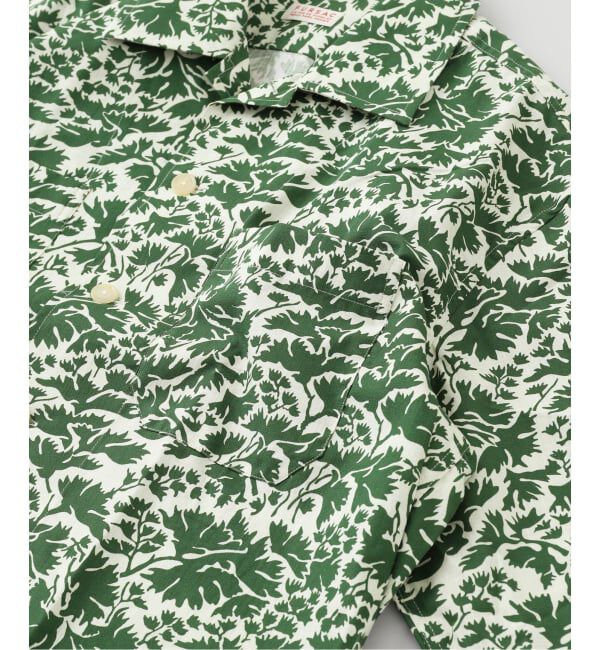 EDIFICE「fursac (フルサック) Cotton overshirt with print green」|シャツ・ブラウス|