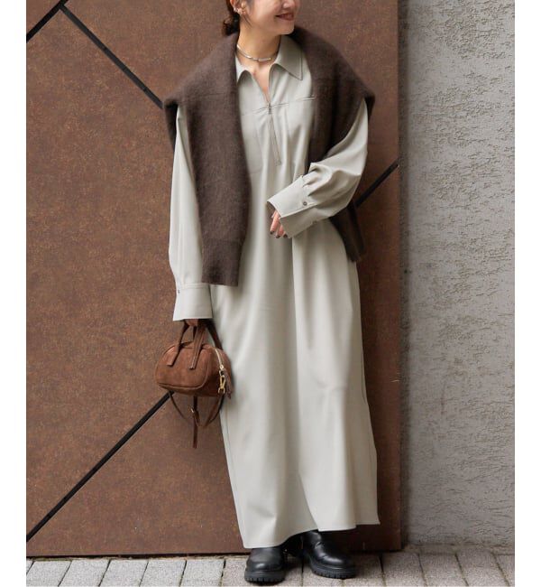 JOURNAL STANDARD「ウーリッシュツイルハーフジップワンピース」|ワンピース|