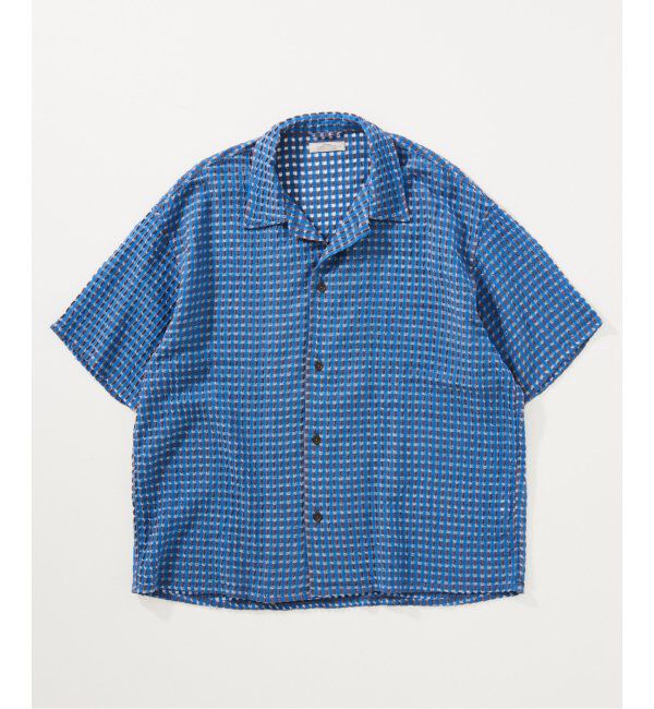 JOURNAL STANDARD relume「チェック シアー ドビー 半袖 シャツ」|シャツ・ブラウス|ブルー
