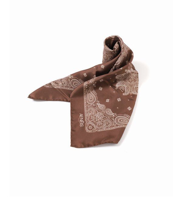 journal standard L'essage「【AENEIS/エネス】MINIMAL BANDANA SILK SCARF 68CM：スカーフ」|バンダナ・スカーフ|ブラウン