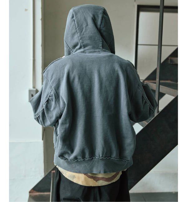 JOURNAL STANDARD「ラウンド スリーブ アシッド ジップ パーカー」|パーカー|