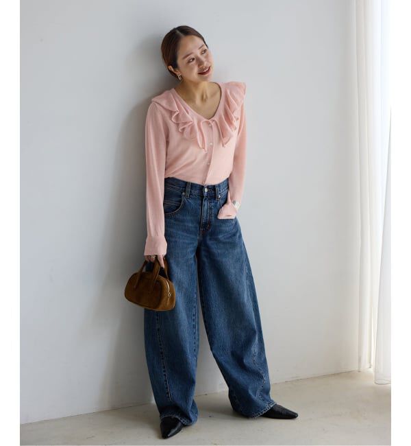 JOURNAL STANDARD「シアーアルパカMIXフリルカーディガン」|カーディガン|