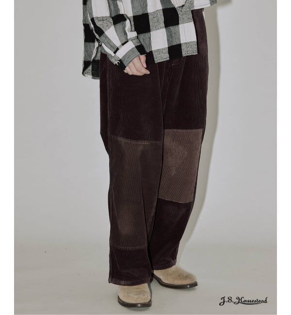 J.S.Homestead「J.S.Homestead / コーデュロイ パッチ パンツ」|その他|ブラウン