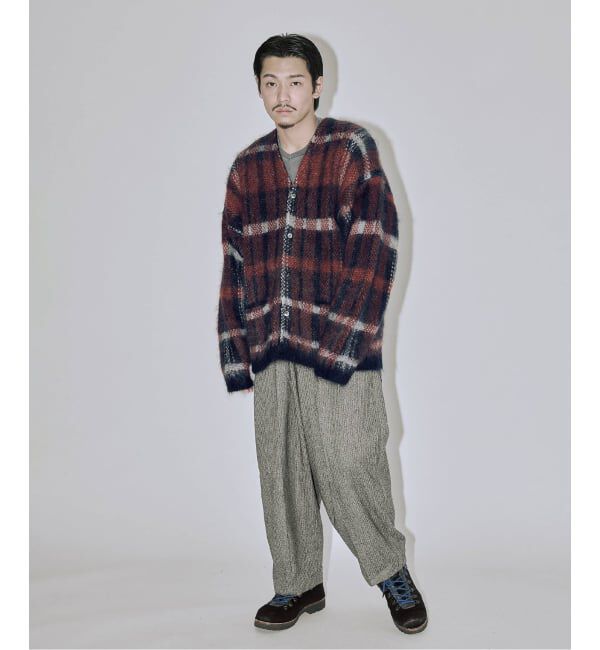 J.S.Homestead「Stead / ステッド モヘヤ ミックス プレイド カーディガン」|カーディガン|