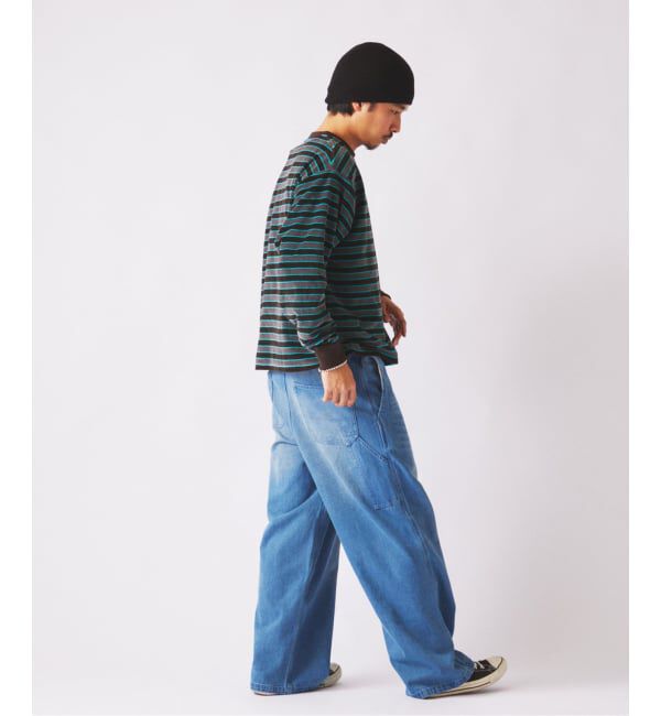 JOURNAL STANDARD relume「《予約》ベルベットタッチ ベロアボーダー ロンT」|Tシャツ・カットソー|