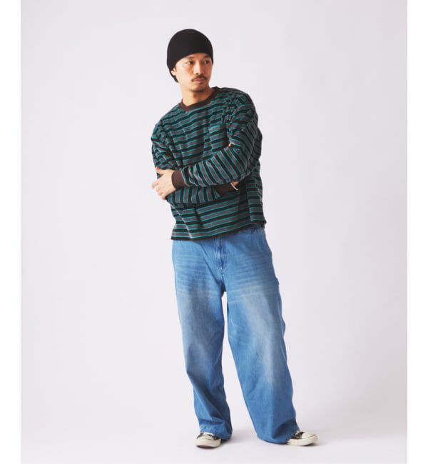 JOURNAL STANDARD relume「《予約》ベルベットタッチ ベロアボーダー ロンT」|Tシャツ・カットソー|