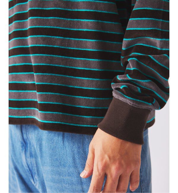 JOURNAL STANDARD relume「《予約》ベルベットタッチ ベロアボーダー ロンT」|Tシャツ・カットソー|