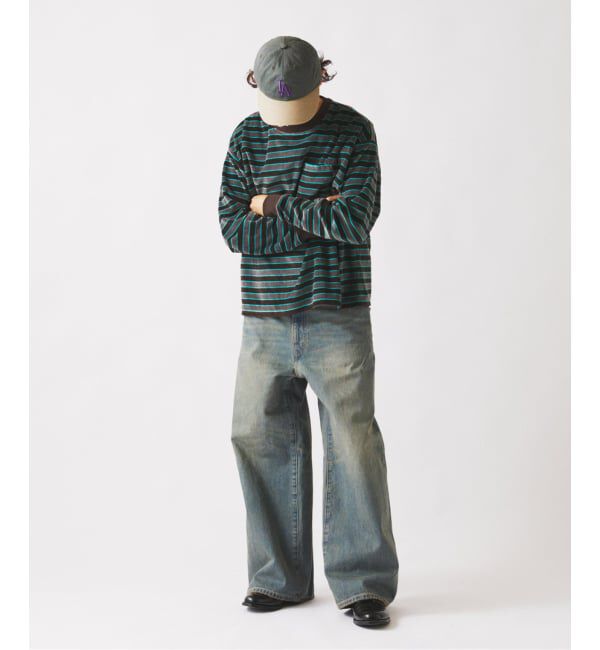 JOURNAL STANDARD relume「《予約》ベルベットタッチ ベロアボーダー ロンT」|Tシャツ・カットソー|