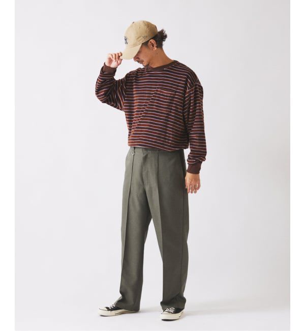 JOURNAL STANDARD relume「《予約》ベルベットタッチ ベロアボーダー ロンT」|Tシャツ・カットソー|