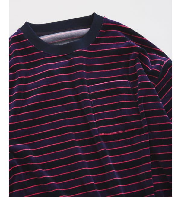 JOURNAL STANDARD relume「《予約》ベルベットタッチ ベロアボーダー ロンT」|Tシャツ・カットソー|