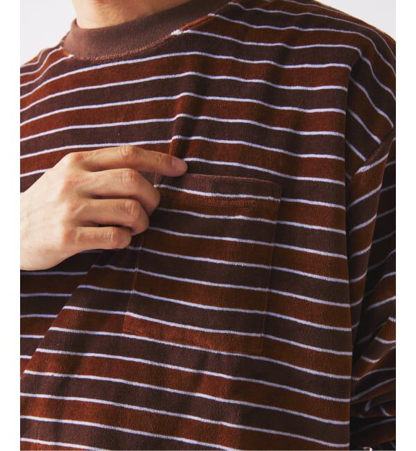 JOURNAL STANDARD relume「《予約》ベルベットタッチ ベロアボーダー ロンT」|Tシャツ・カットソー|