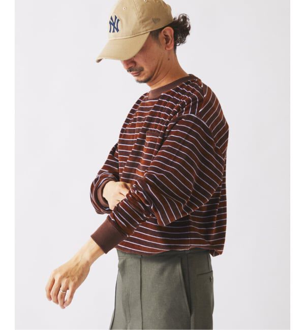 JOURNAL STANDARD relume「《予約》ベルベットタッチ ベロアボーダー ロンT」|Tシャツ・カットソー|