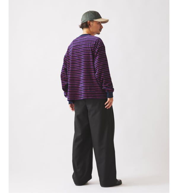 JOURNAL STANDARD relume「《予約》ベルベットタッチ ベロアボーダー ロンT」|Tシャツ・カットソー|