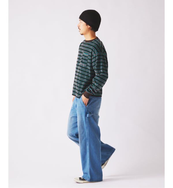 JOURNAL STANDARD relume「《予約》ベルベットタッチ ベロアボーダー ロンT」|Tシャツ・カットソー|