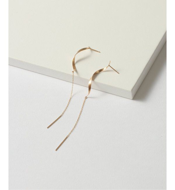 Lilas by Spick&Span「テクスチャーツイストチェーンピアス K10（両耳）」|ピアス|